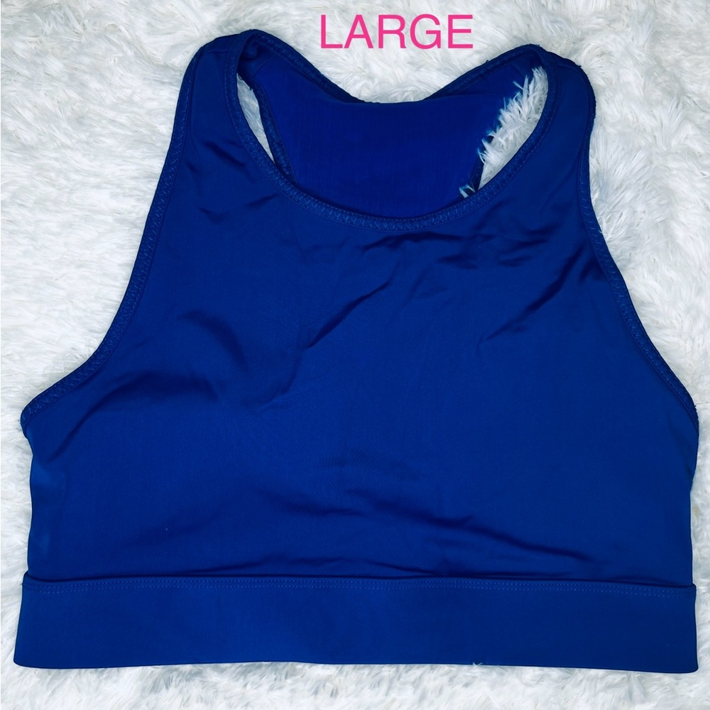 Fabletics Royal Blue High-Neck Sports Bra